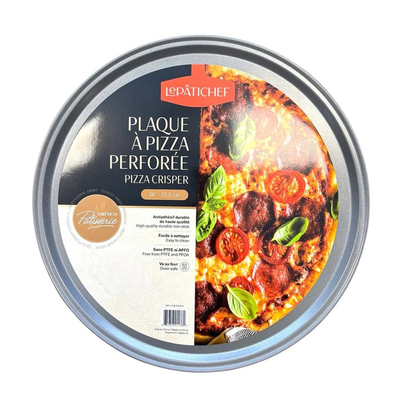 Plaque à pizza perforée antiadhésive 35,5 cm – Le Pâtichef