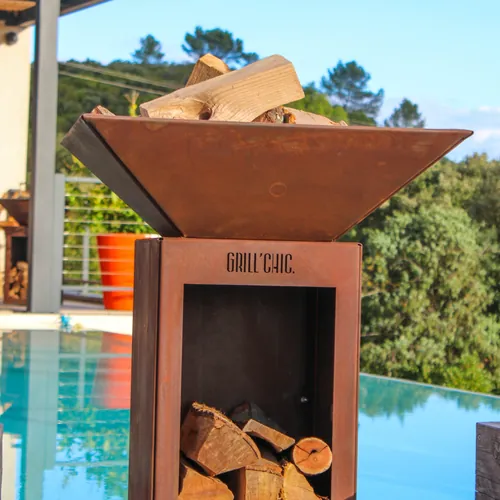 Bol à feu Auvergnat Carré Acier CORTEN - GRILL CHIC