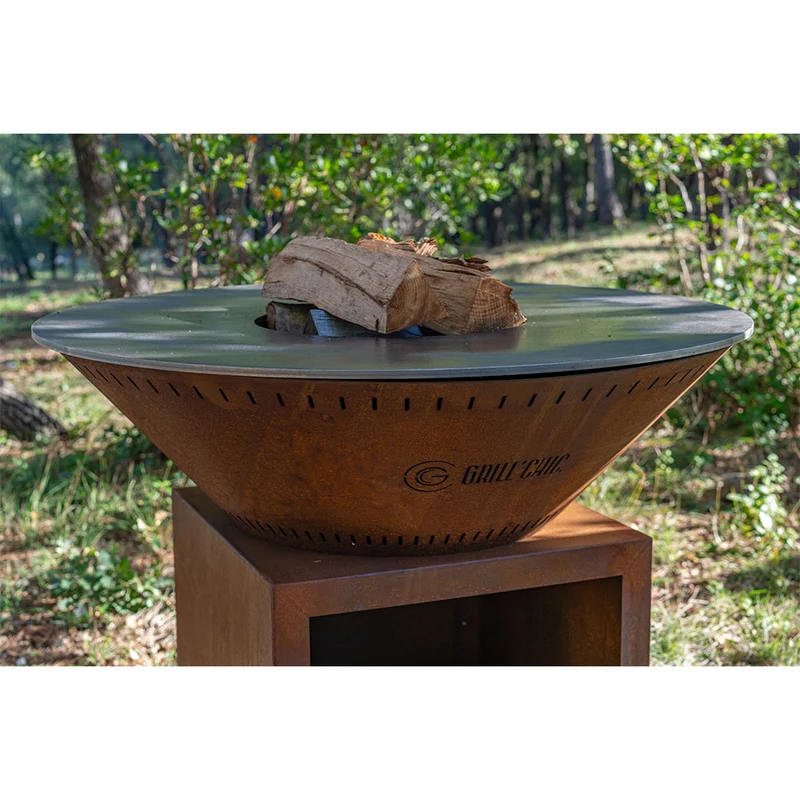Brasero Classique 100 x 90 cm CORTEN Double Cuve - GRILL CHIC