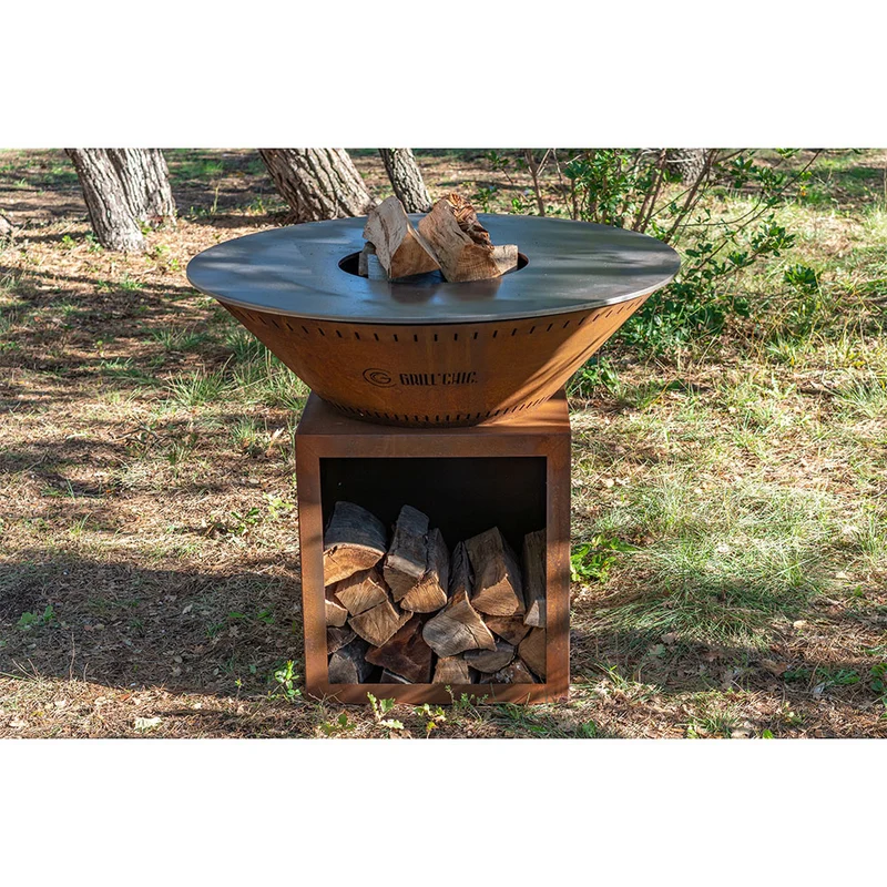 Brasero Classique 100 x 90 cm CORTEN Double Cuve - GRILL CHIC