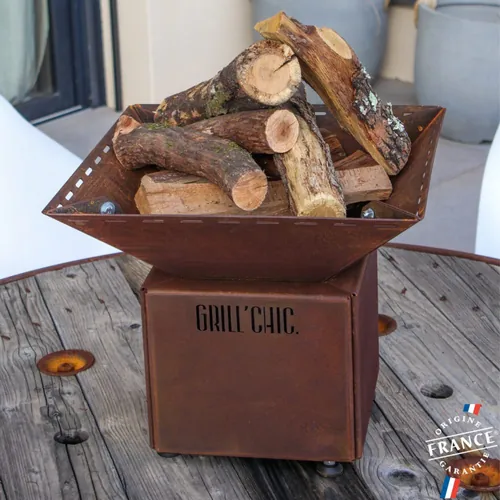 Bol à feu mini Cévenol Carré Acier CORTEN - GRILL CHIC