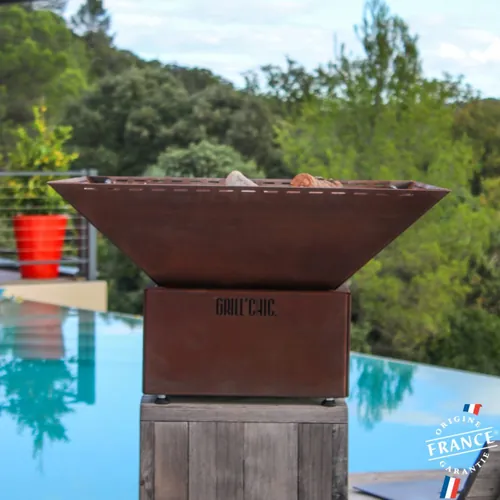Bol à feu mini Cévenol Carré Acier CORTEN - GRILL CHIC