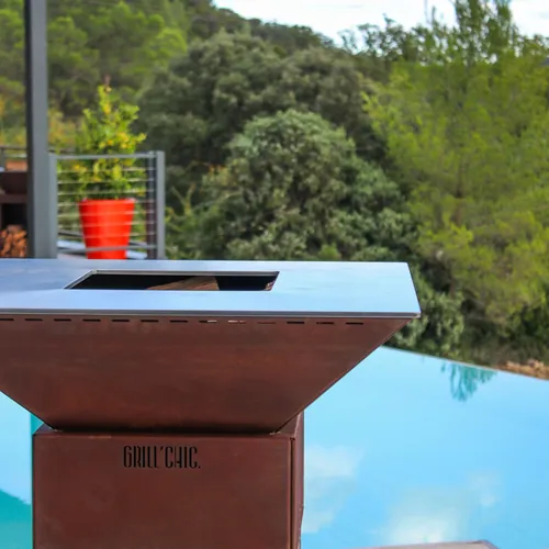 Brasero Mini Cévenol Carré Acier CORTEN - GRILL CHIC