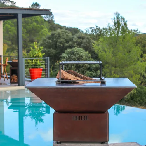 Brasero Mini Cévenol Carré Acier CORTEN - GRILL CHIC