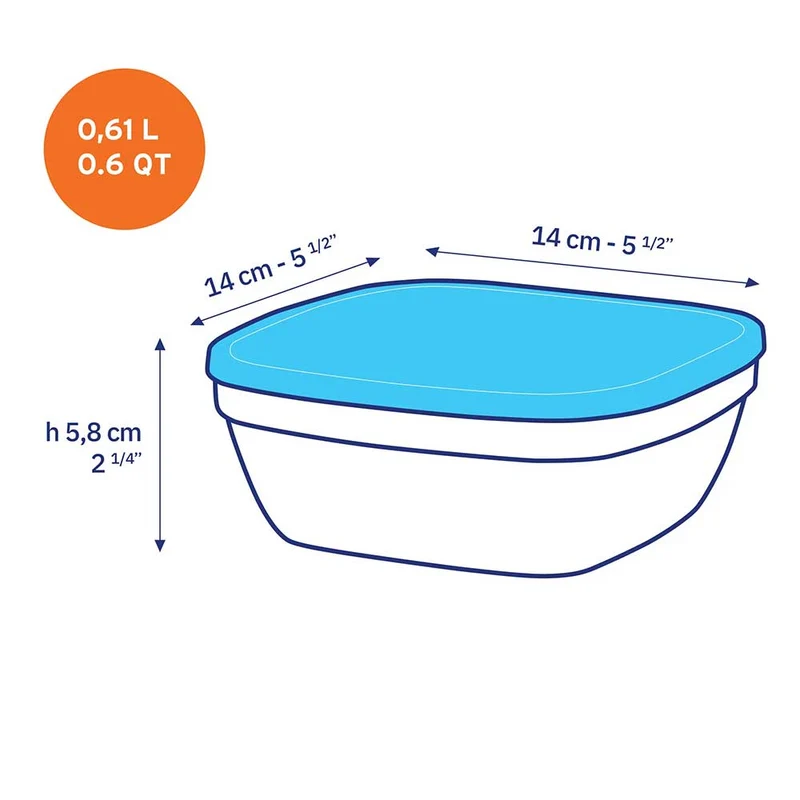Lot de 3 boites conservation verre carrées Freshbox - DURALEX