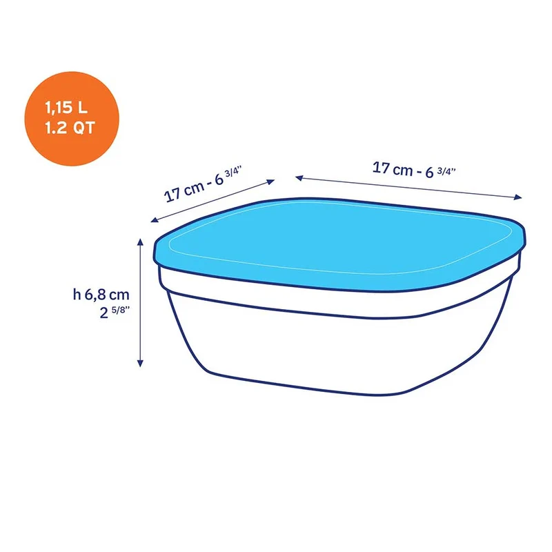 Lot de 3 boites conservation verre carrées Freshbox - DURALEX