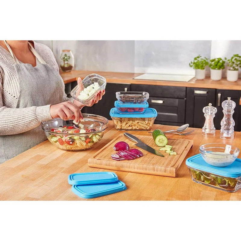Lot de 3 boites conservation verre carrées Freshbox - DURALEX