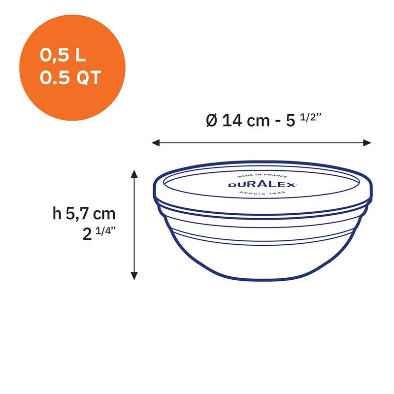 Lot de 3 boites conservation verre rondes Freshbox - DURALEX
