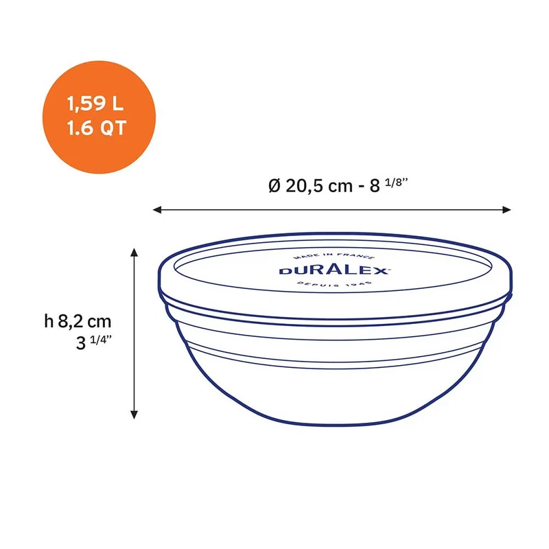 Lot de 3 boites conservation verre rondes Freshbox - DURALEX