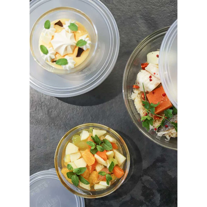 Lot de 3 boites conservation verre rondes Freshbox - DURALEX