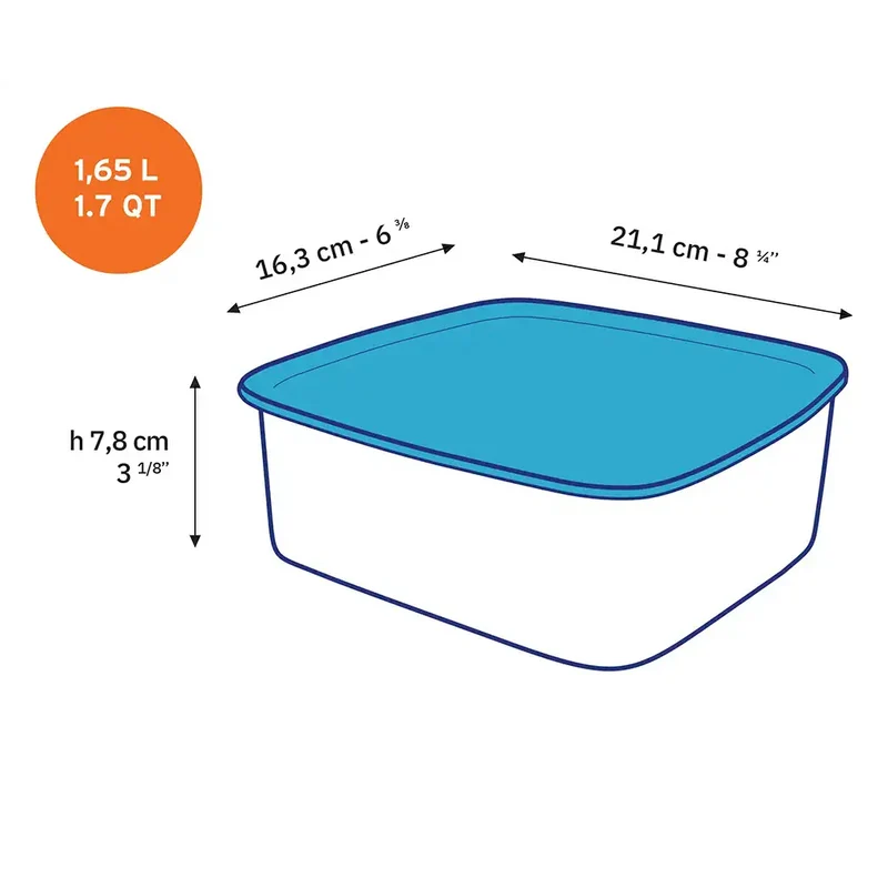 Lot de 3 boites conservation verre rectangulaires Freshbox - DURALEX