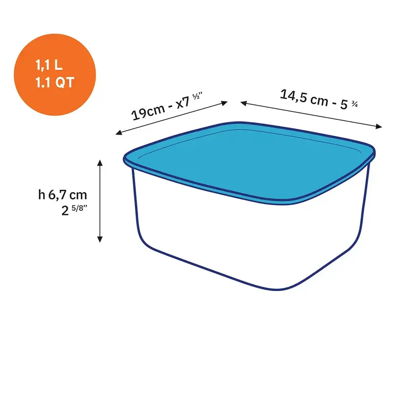Lot de 3 boites conservation verre rectangulaires Freshbox - DURALEX
