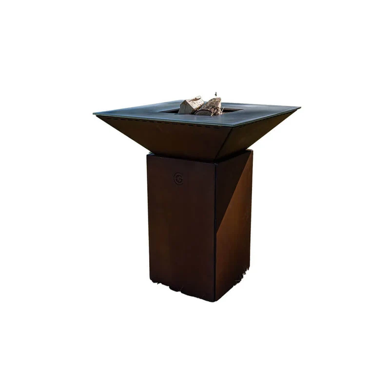 Brasero CEVENOL Carré 74x74x90 cm CORTEN - GRILL CHIC