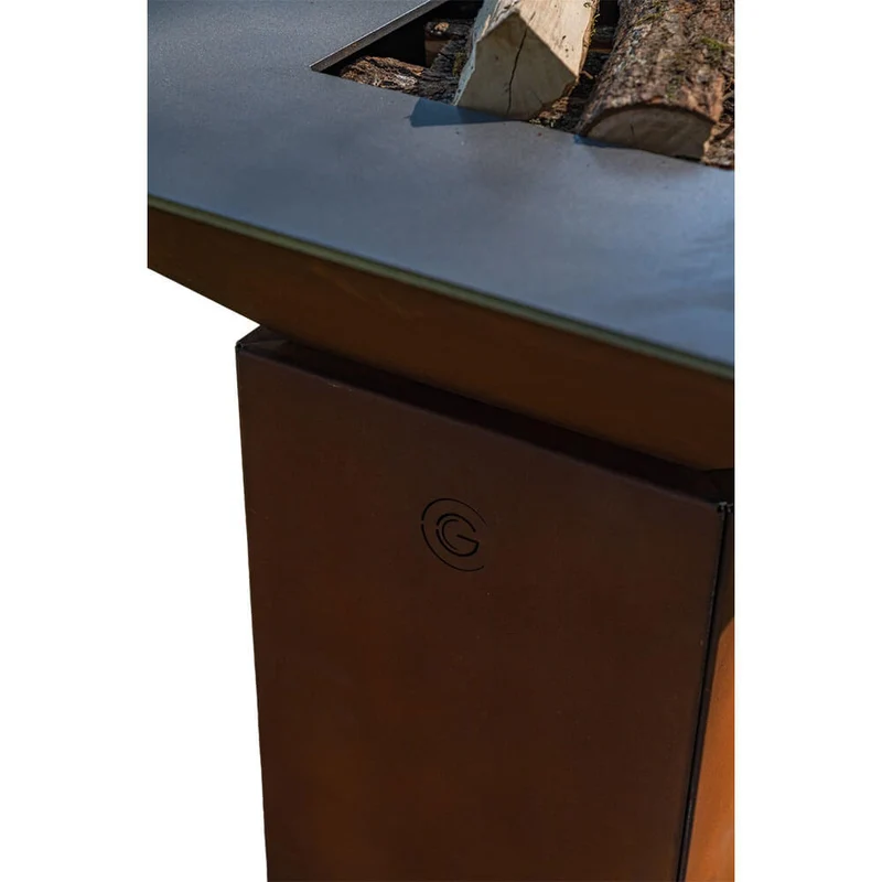 Brasero CEVENOL Carré 74x74x90 cm CORTEN - GRILL CHIC