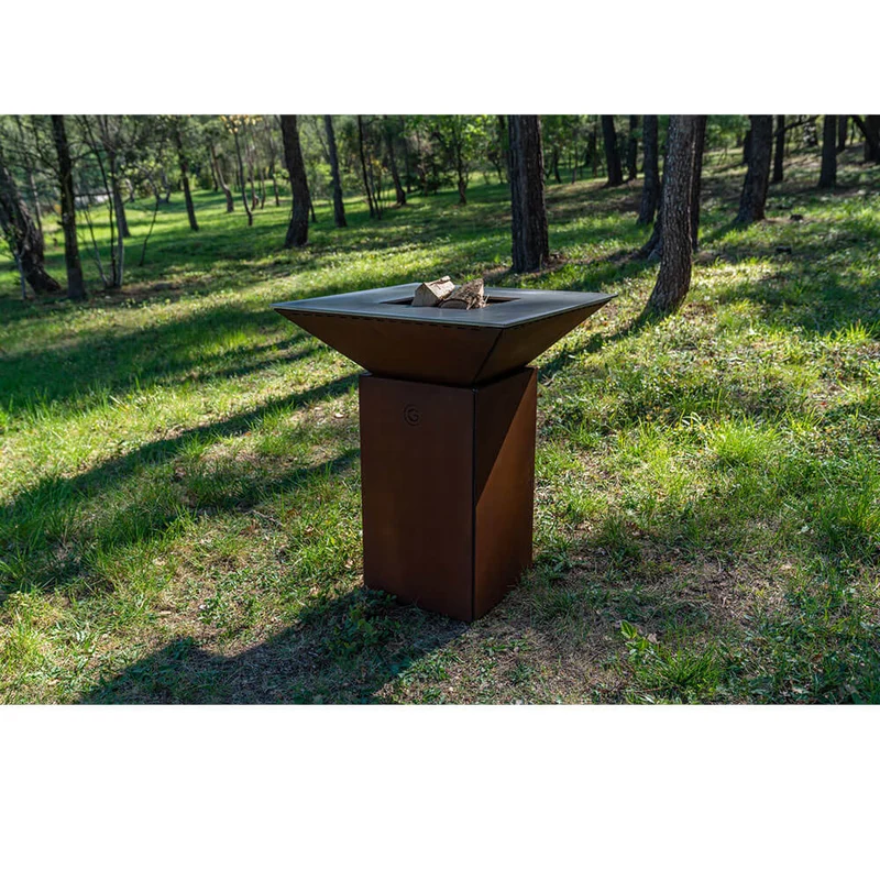 Brasero CEVENOL Carré 74x74x90 cm CORTEN - GRILL CHIC