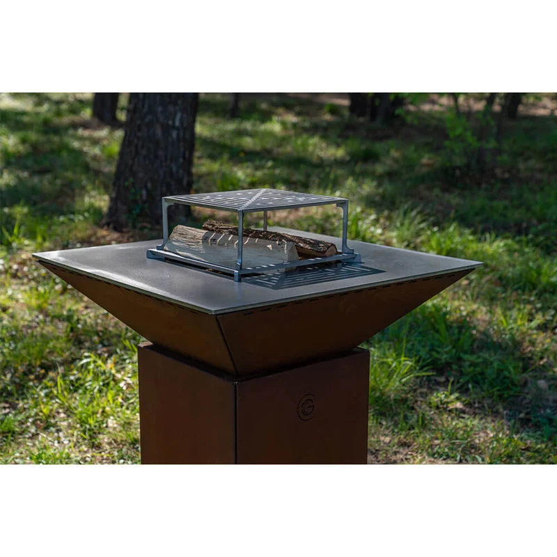 Brasero CEVENOL Carré 74x74x90 cm CORTEN - GRILL CHIC