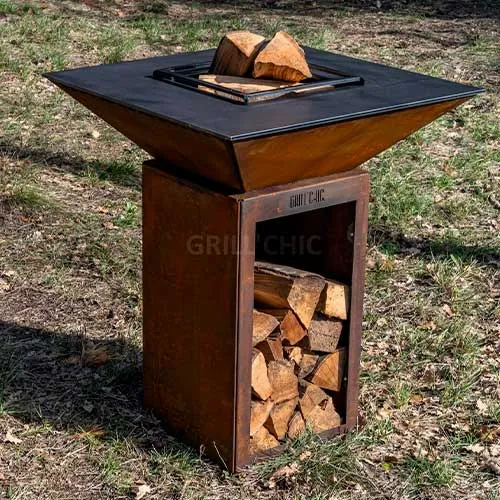 Pack Printemps Brasero Cévenol BOIS CORTEN 74 x 90 cm - GRILL CHIC