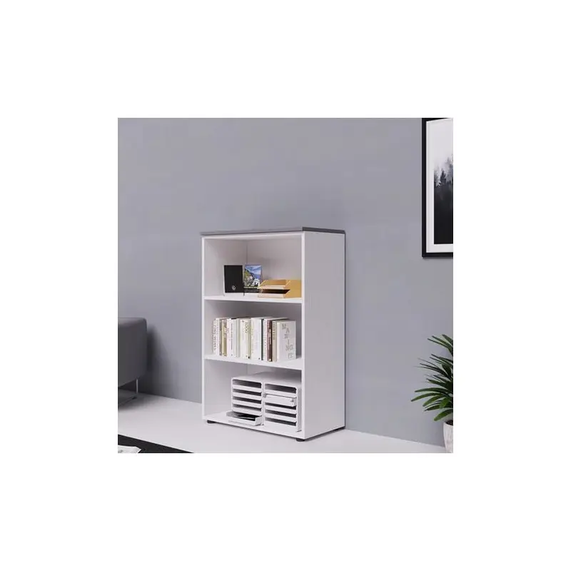 Mobile ufficio a giorno in legno bianco frassinato H129 cm