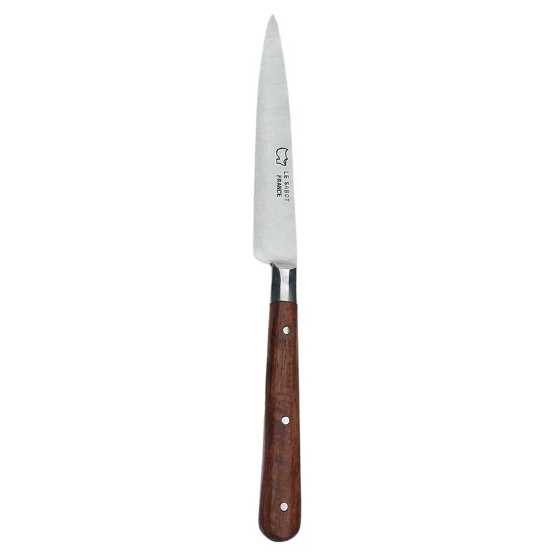 Couteau d'Office Lame Carbone 10,5cm Mitre Manche Bois - Au Sabot