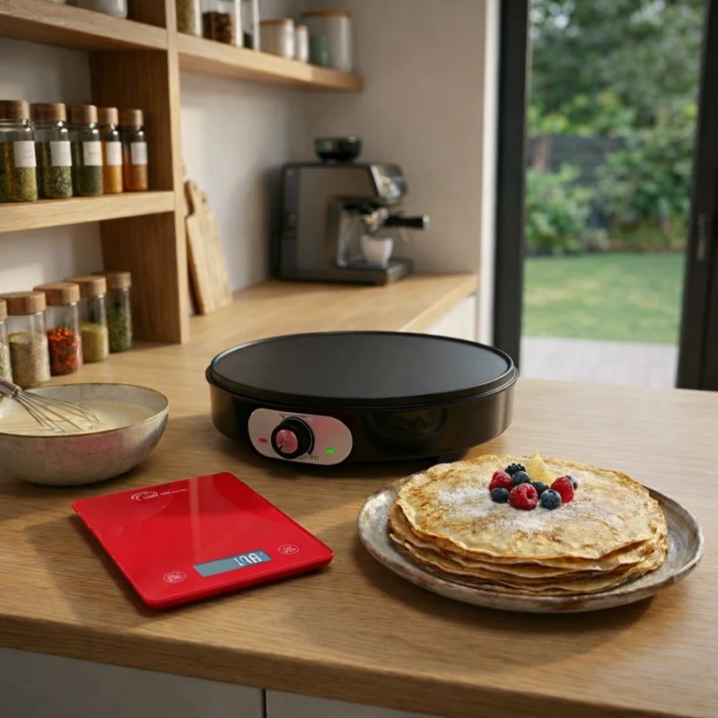 Bundle, Crêpière First Rouge & Balance culinaire Starty Rouge
