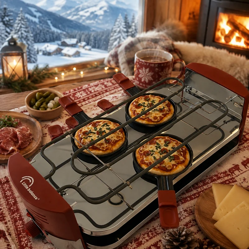 Appareil à raclette, pizzas & crêpes, Fun Party Piment