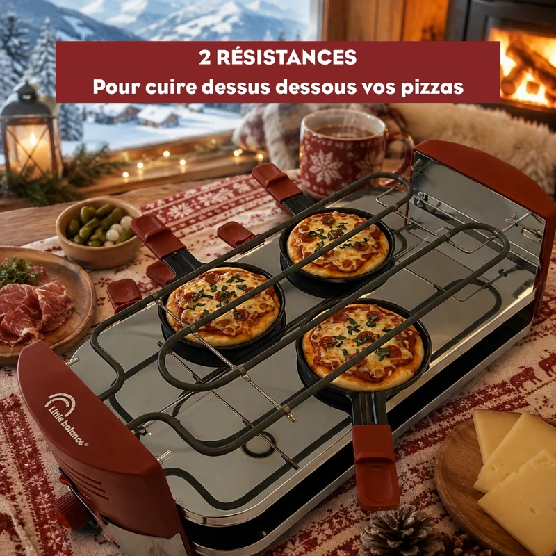 Appareil à raclette, pizzas & crêpes, Fun Party Piment