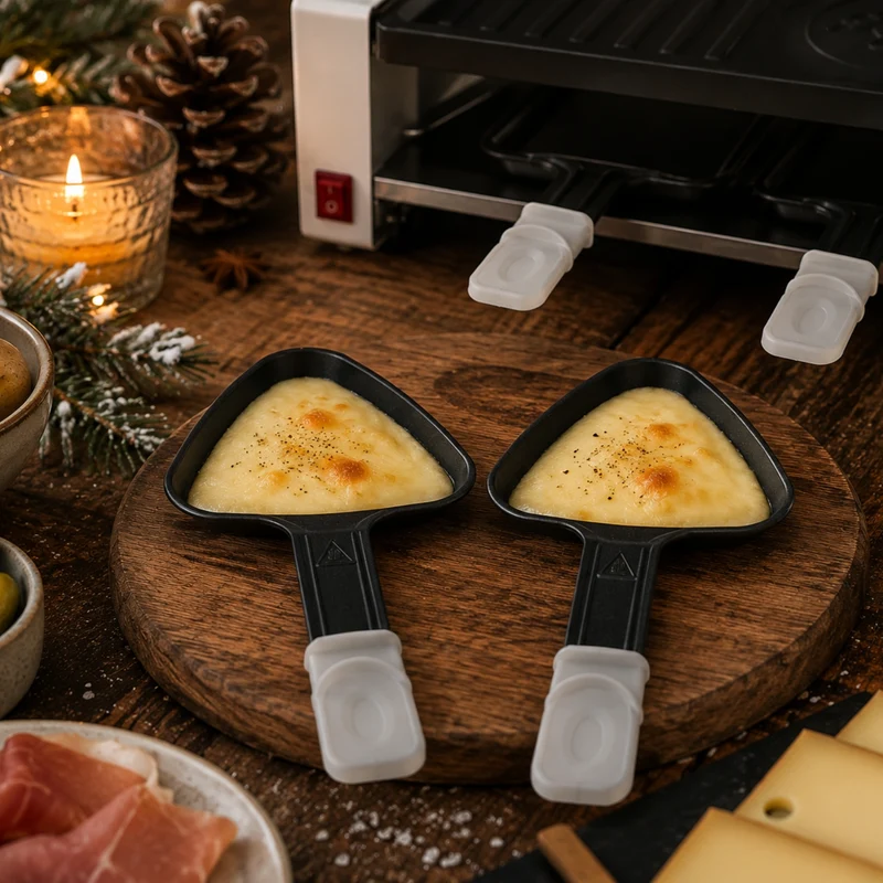 Lot de 2 poêlons à raclette universels triangulaires blancs, Les Meuuuh
