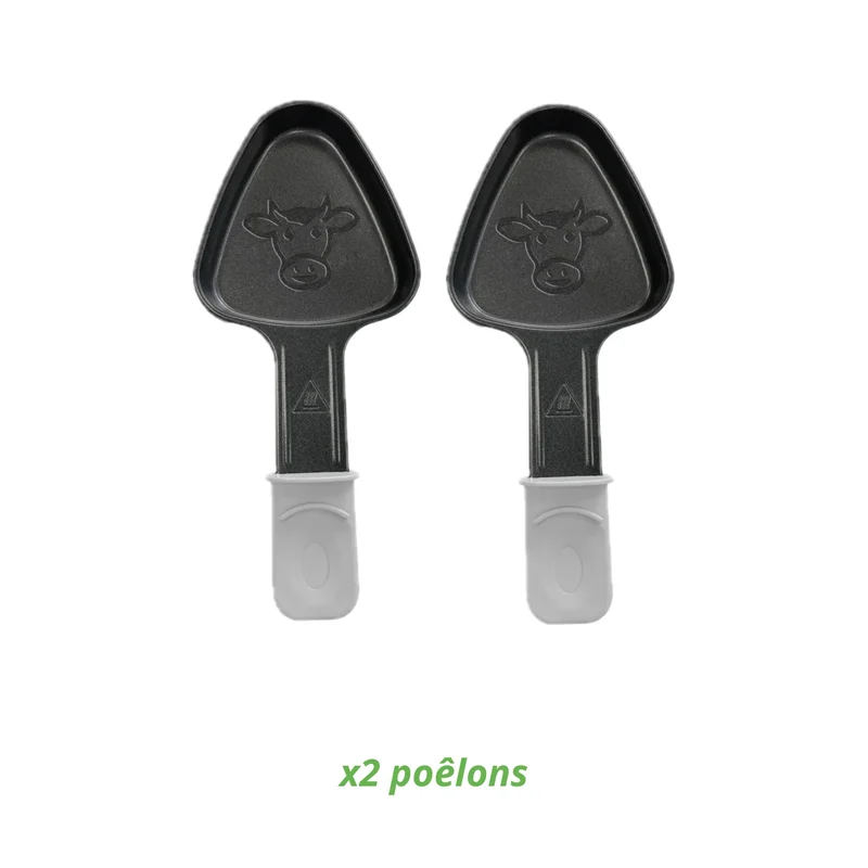Lot de 2 poêlons à raclette universels triangulaires blancs, Les Meuuuh
