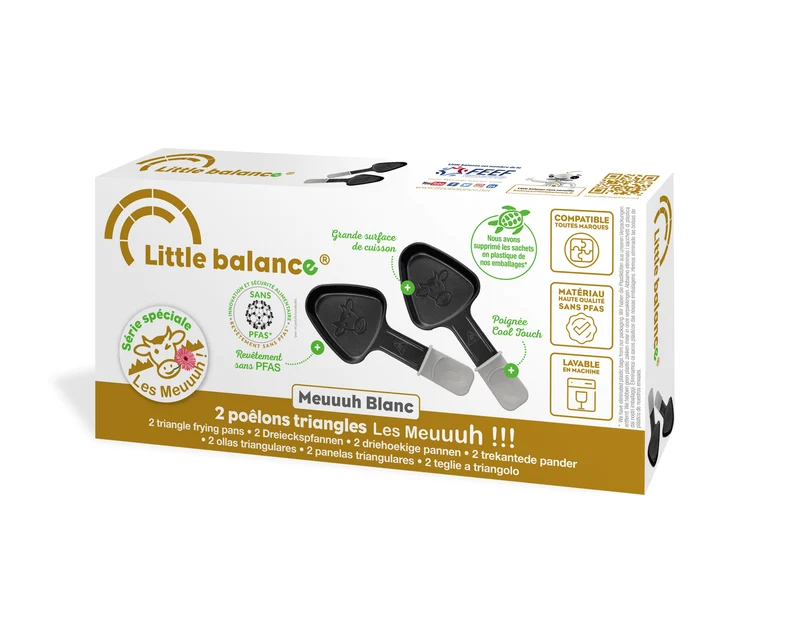Lot de 2 poêlons à raclette universels triangulaires blancs, Les Meuuuh