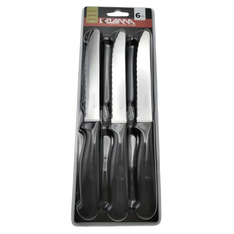 Coffret de 6 couteaux de table kelama de luxe en noir