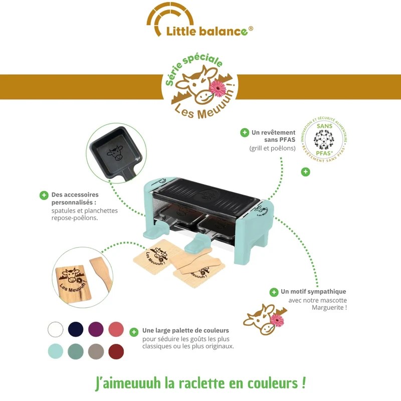 Appareil à Raclette, Meuuuh Duo, Vert d'eau