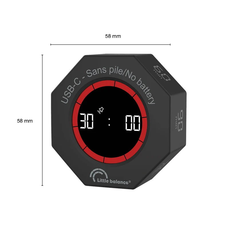 Minuteur, Little Time Octo 90, USB-C Sans pile