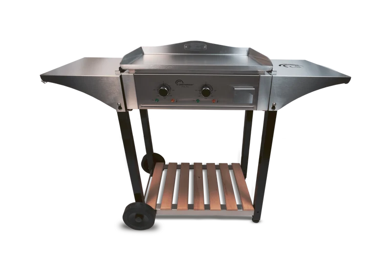 Chariot pour Plancha Aquitaine Pro, Inox et Bois