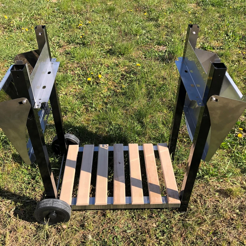 Chariot pour Plancha Aquitaine Pro, Inox et Bois