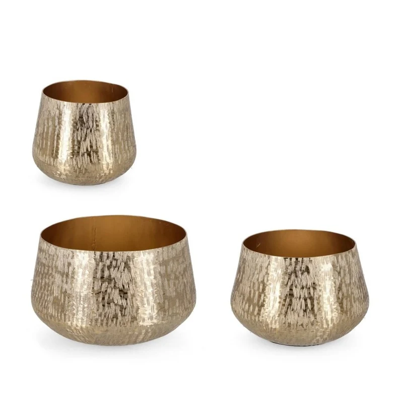 Vase rond doré en aluminium Ø20x16h