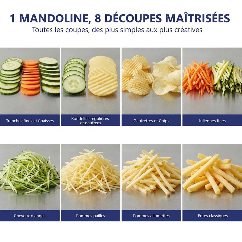 Mandoline Inox Professionnelle avec Chariot 3 & 10 mm - Louis Tellier