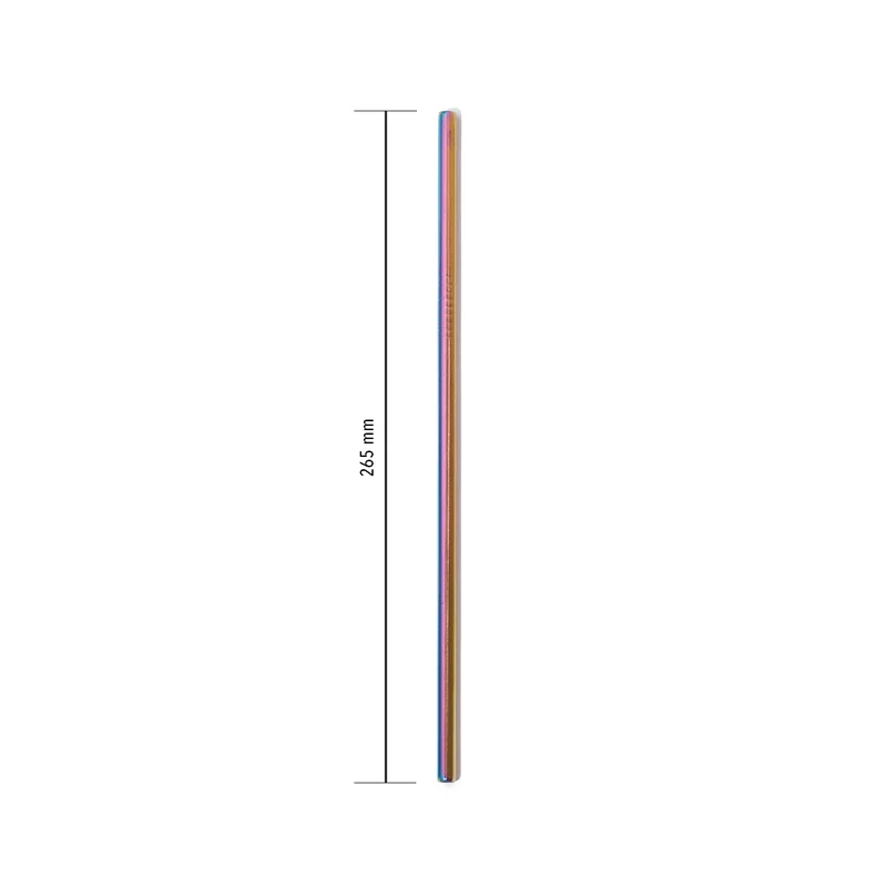 6 pailles Inox, Arc-en-ciel + goupillon