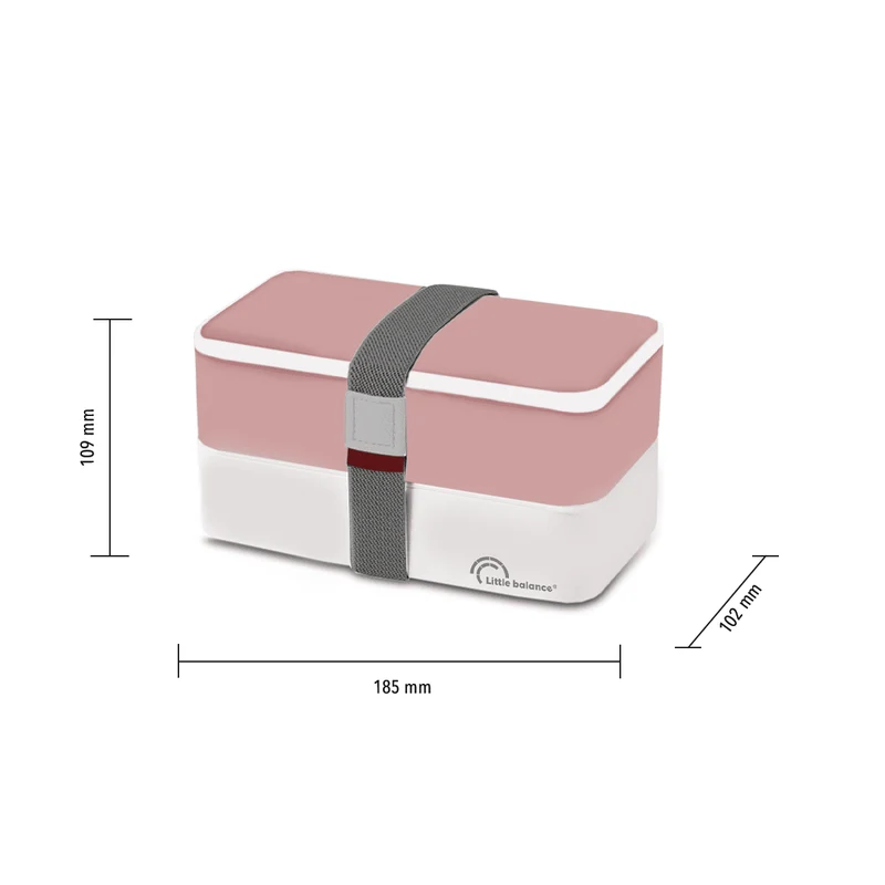 Lunchbox, 2 étages 1200ml Rose & Blanc