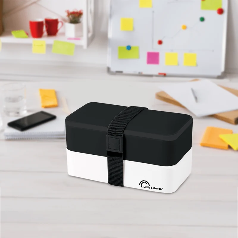 Lunchbox, 2 étages 1200ml Noir & Blanc