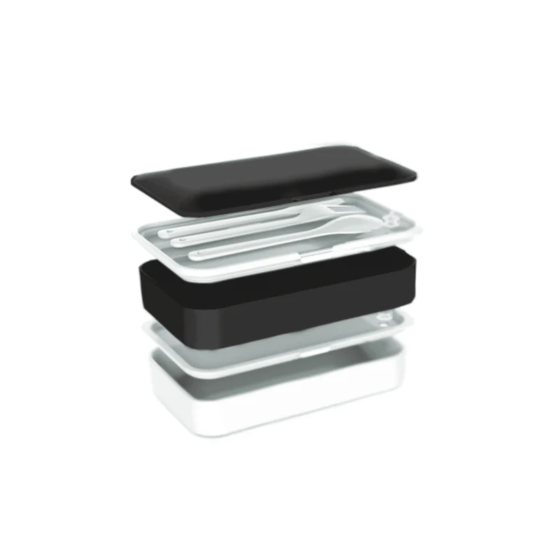 Lunchbox, 2 étages 1200ml Noir & Blanc