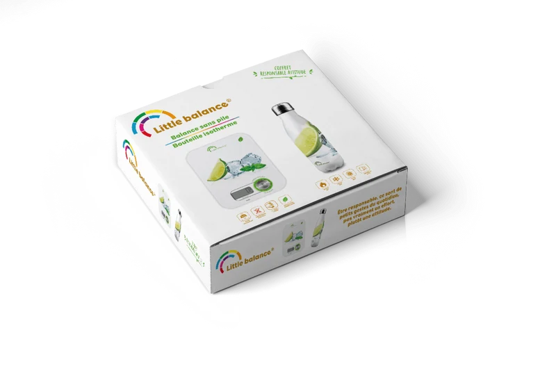 Coffret Responsable (balance + bouteille isotherme) Lemon ice