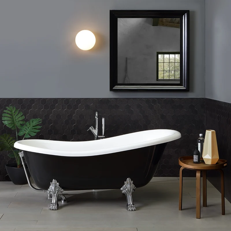 Baignoire classique noir et blanc