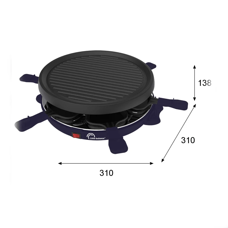 Appareil à raclette, Cheese & Fun 6, Bleu nuit