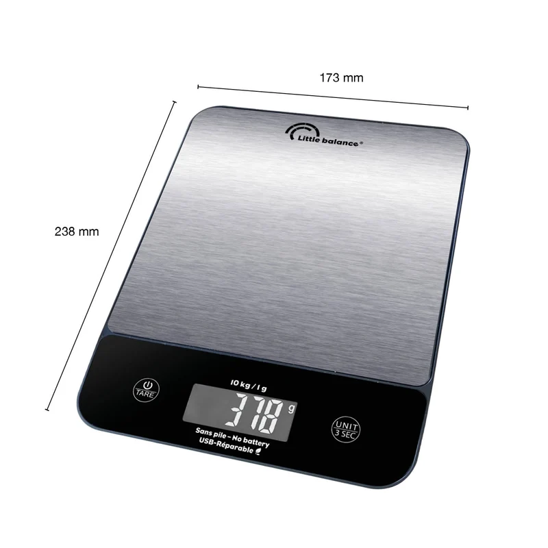 Balance de cuisine, Happy Genius 10 Inox, Sans Piles