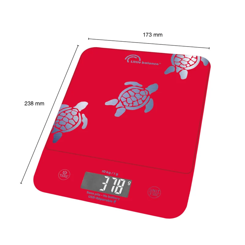 Balance de cuisine, Happy Genius 10 Les Tortues USB, Sans pile