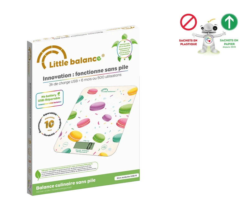 Balance de cuisine, Slim Acidulée USB, Sans pile