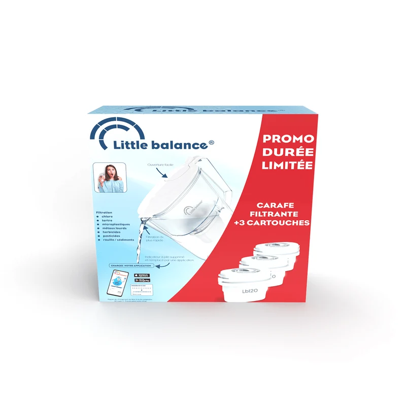 Carafe filtrante Claire + 2 cartouches offertes