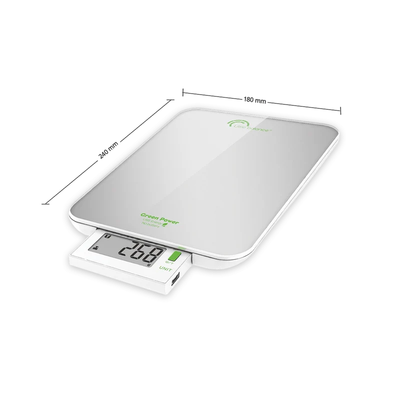 Balance de cuisine, Slide 6 USB, Silver, Sans pile
