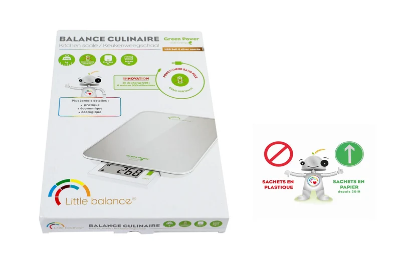 Balance de cuisine, Slide 6 USB, Silver, Sans pile