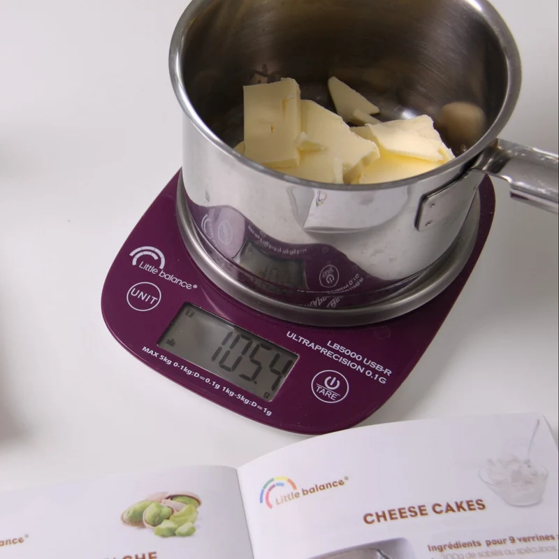 Balance de cuisine Pro Inox 5.1 Ultraprécision Prune, Sans pile USB